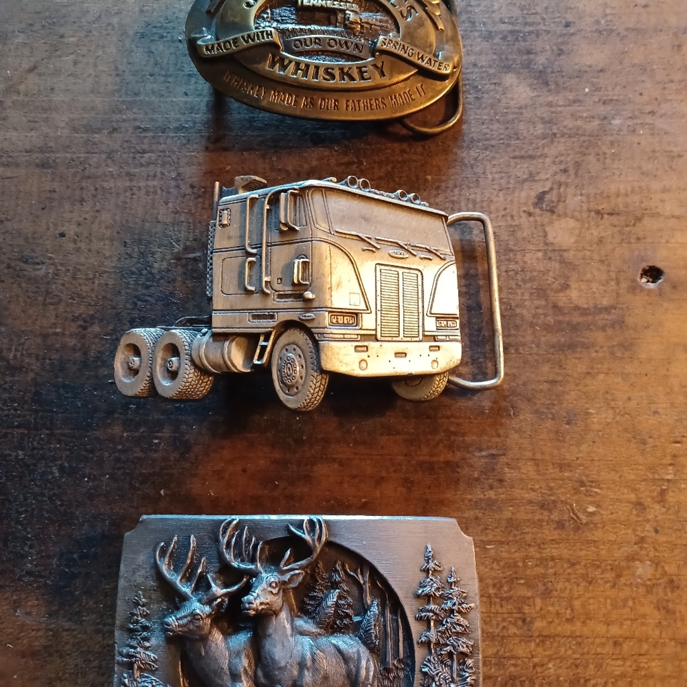 Made In USA BERGAMOT BRASS WORKS BELT BUCKLES.